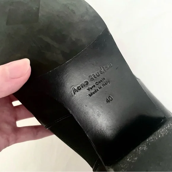Acne Studios Size 40 Jenny Black Pointed Toe Low Ankle Chelsea Bootie/Boots - Picture 11 of 12